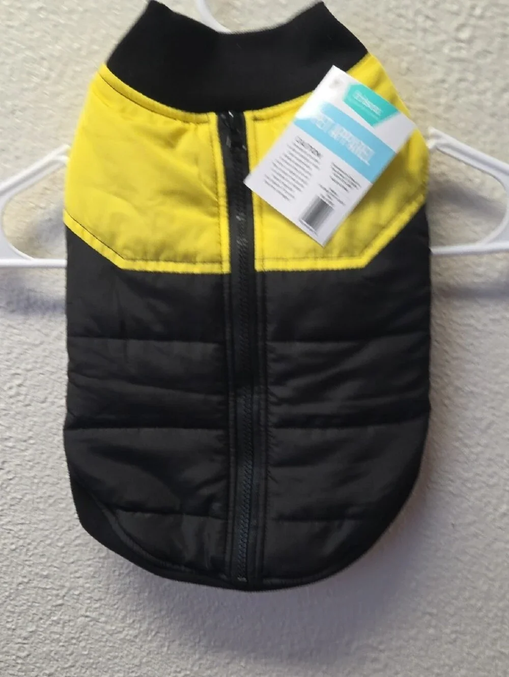 Frisco Yellow & Black Quilted Dog Puffer Vest